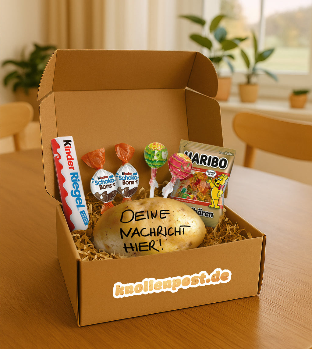 Die süße Knollenpost – Geschenkbox mit Kartoffel & Snacks